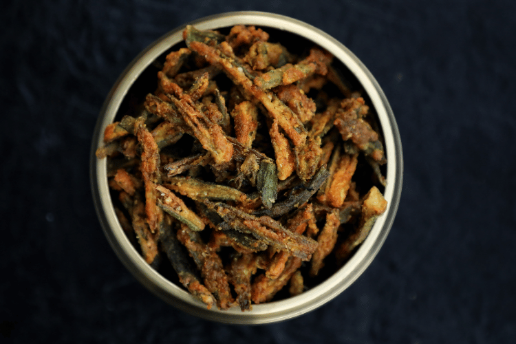 Kurkuri bhindi (fried okra)
